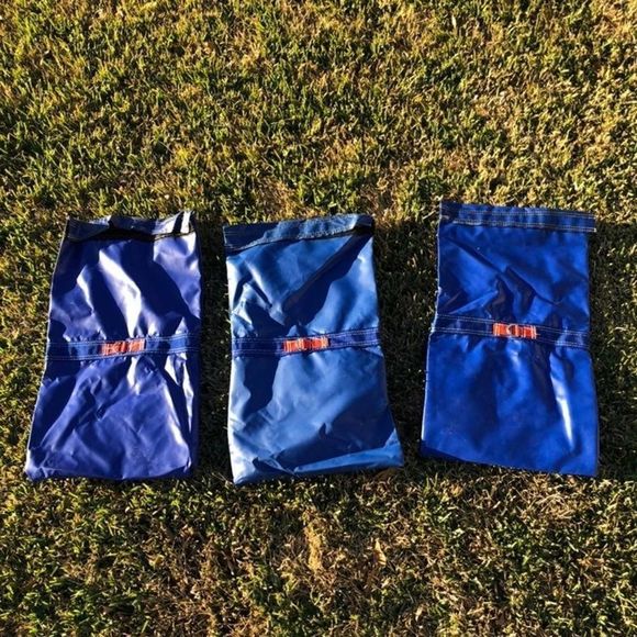 Unbranded - Three Blue Red Accent Empty Punching Bags Without Filler or Chains